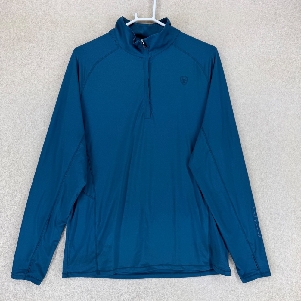 Ariattek Mens Lowell 1/4 Zip LS BSLYR Long Sleeve Baselayer Pullover XL Teal